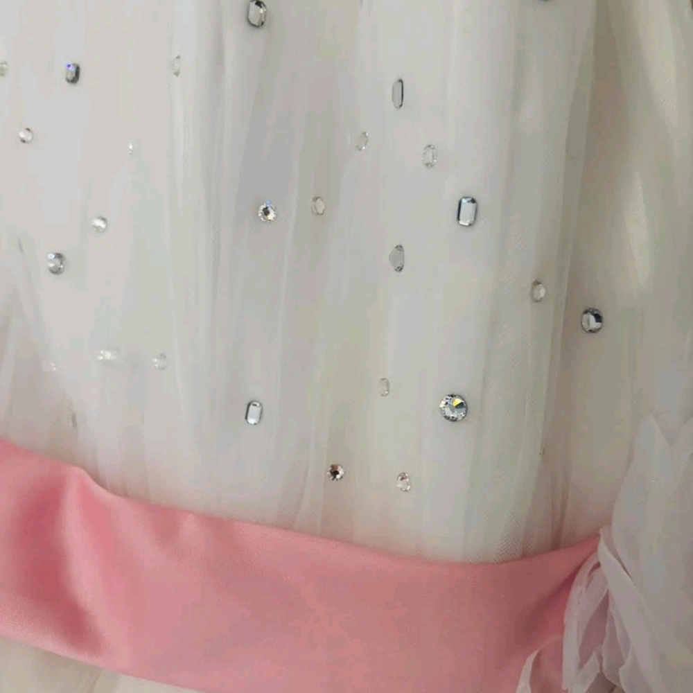 Alfred Angelo Snow White Wedding Dress with Pink Accents size 10 NWT - Picture 5 of 10